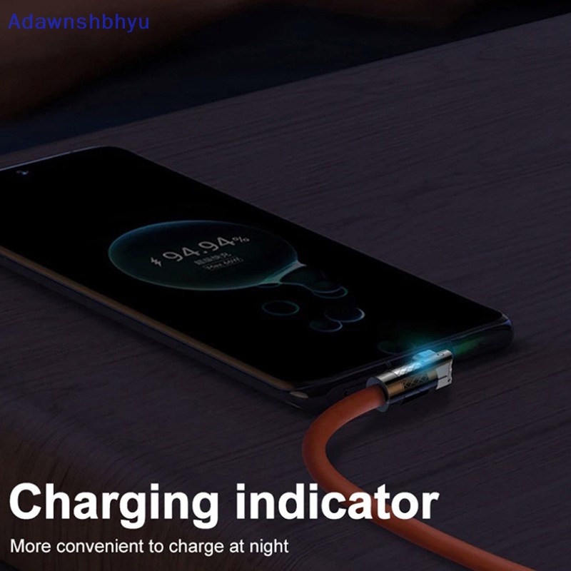 Adhyu 120W 6A Super Fast Charge Type-C Liquid Silicone Cable Quick Charge Kabel USB Untuk Xiaomi Huawei Samsung Pixel USB Bold Data Line ID