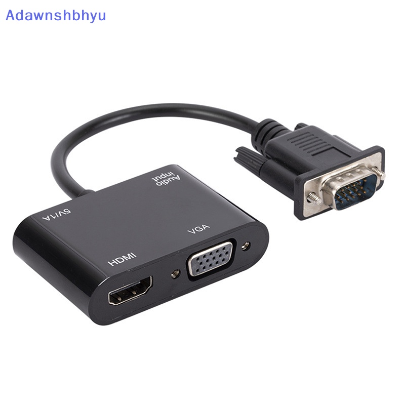 Adhyu VGA to HDMI-Compatible Adapter VGA Splitter Dengan 3.5mm Audio Converter ID