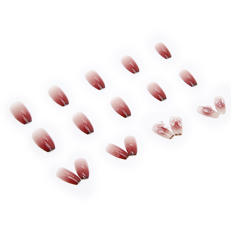 Z311 24Pcs DIY Kuku Palsu French Cool Finger Nail Art Stiker Kuku Palsu
