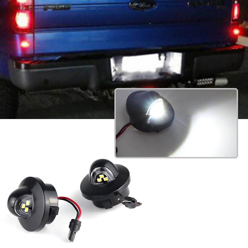 2x Lampu Plat Nomor LED Lampu Plat Nomor Otomatis Rakitan Lampu Mobil Merah Putih Untuk Ford Ranger Explorer F-150 F-250 F-350 F150