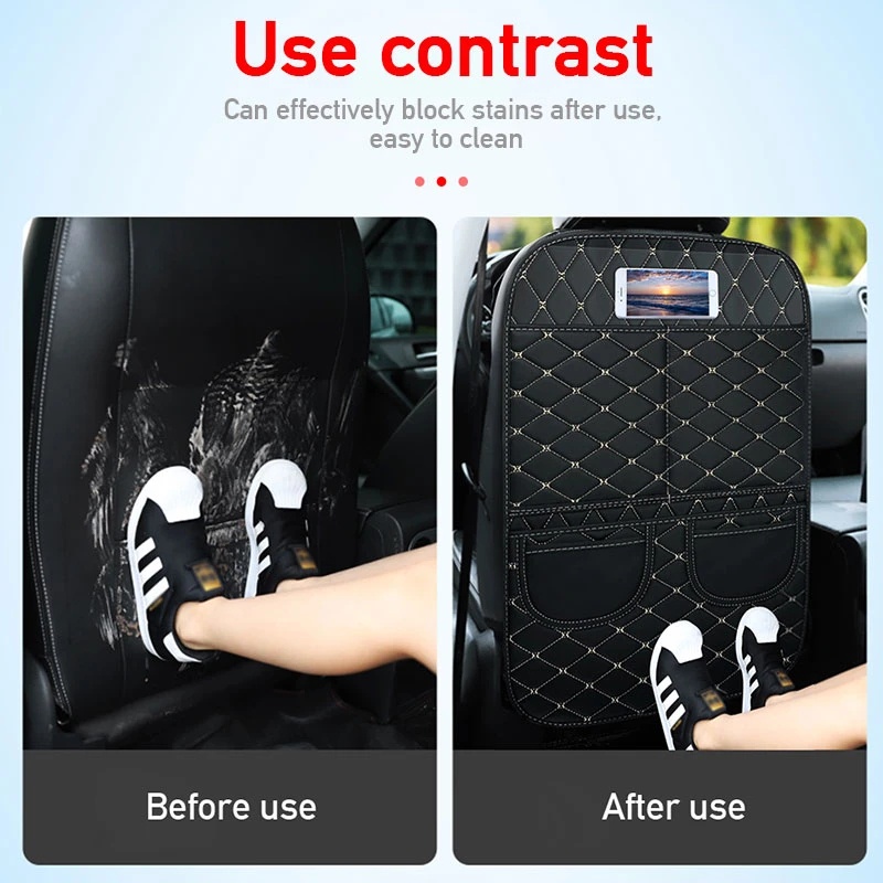 Cover Pelindung Sandaran Kursi Mobil Kulit PU Kartun Toyota Anak anti kick pad waterproof protection, anti Lumpur Dan anti Kotoran pad