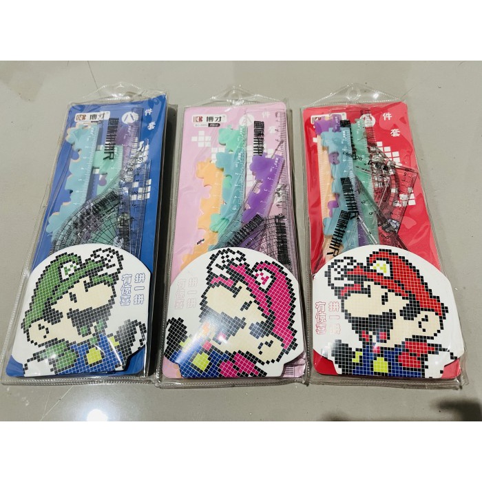 

penggaris set isi 8 pc motif mario bros -ziLongSell