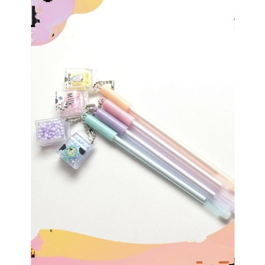 

pen gel gantungan boba milk isi 12 -ziLongSell