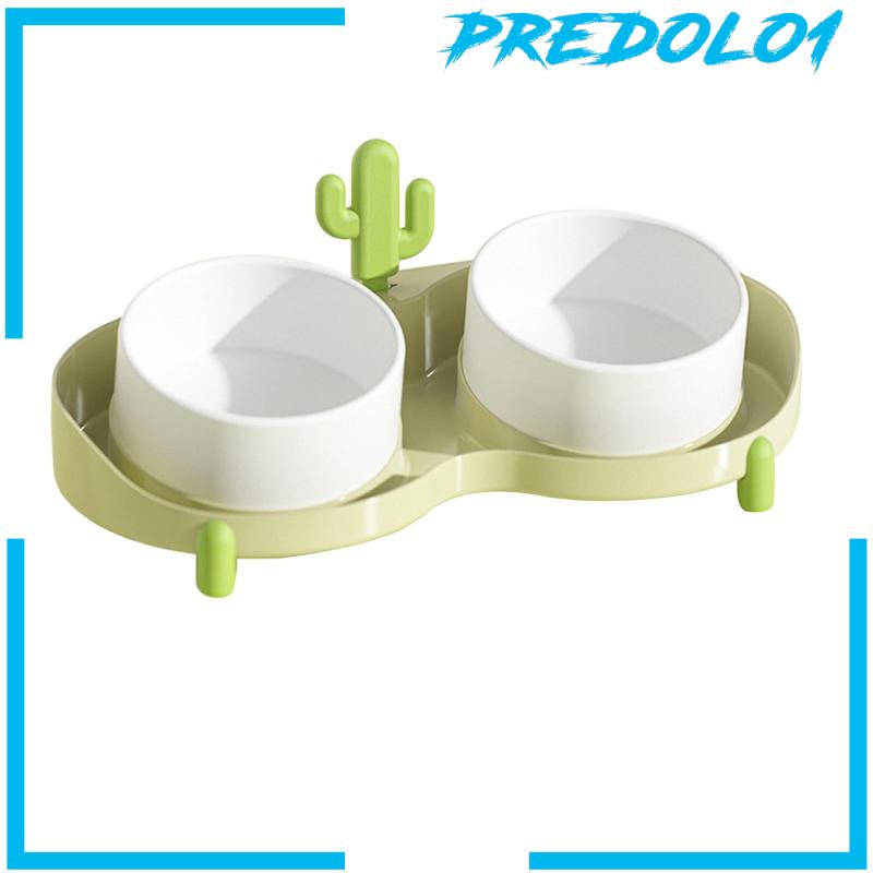 [Predolo1] Mangkuk Makan Ganda Kucing Anjing Kecil Sedang Besar Piring Hewan Peliharaan Kucing Mangkuk Diangkat