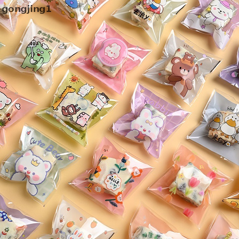 Ggg 100Pcs Kantong Bingkisan Kue Bening Plastik Permen Cookies Biskuit Packaging Bags ID