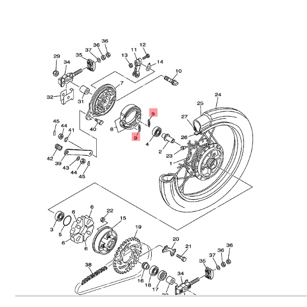 PER KAMPAS REM BELAKANG RXS ALFA CHAMP FORCE 1 F1ZR FIZR F1Z FIZ CRYPTON VEGA R JUPITER Z 105 110 ORIGINAL YGP 90506-18288