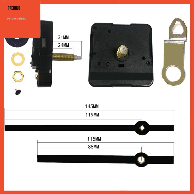 [Predolo] Jarum Mekanisme Jam Tangan Panjang Alat Perbaikan Jam Dinding Senyap Mekanisme Set