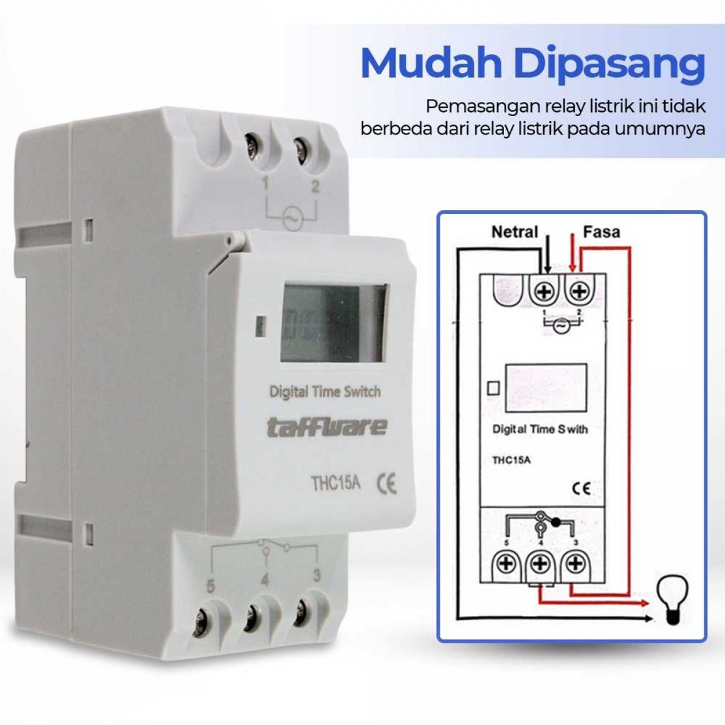 Saklar Listrik Otomatis Timer Programmable Time Switch Relay 16A 220V