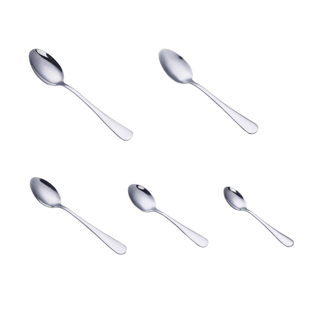 10buah Sendok Stainless Steel Anti Karat Dewasa Anak Pengganti Rumah Es Krim Sup Dessert Scoop Sendok Sendok Garpu
