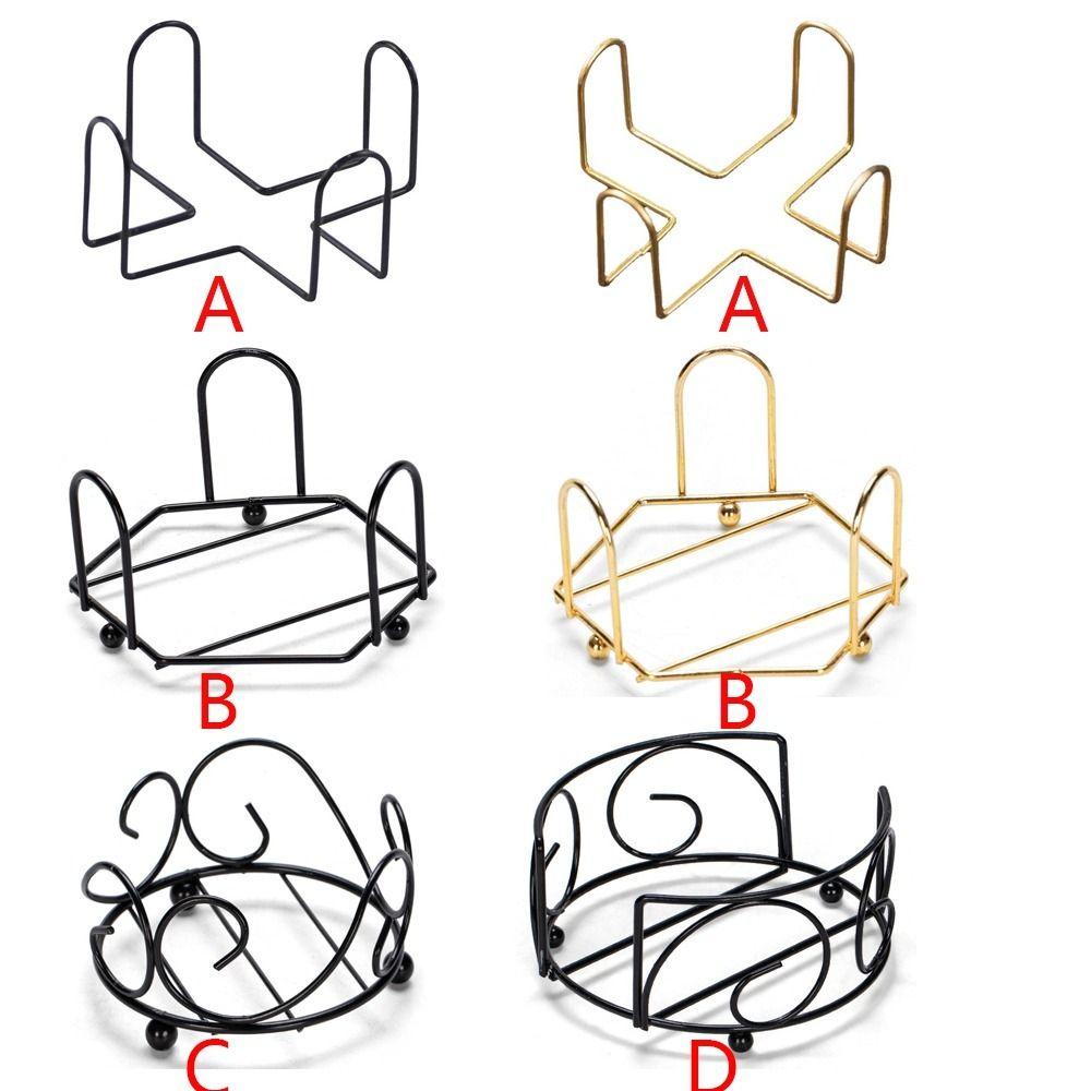 [Elegan] Coaster Rack Iron Black Untuk Tatakan Gelas Bulat Dan Persegi Mug Kopi Rak Penyimpanan Gadget Dapur Cup Mat Frame