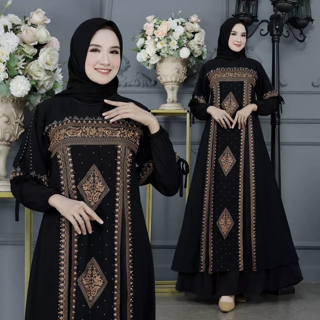 Abiyyuco TA9024 | Gamis Abaya Turkey Terbaru 2023, Turki Mewah, Turkiy Full Payet