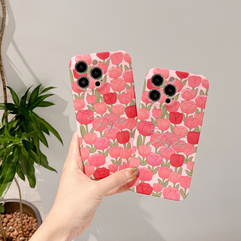 Pretty Pink Red Tulip Flower Ultra Soft Case IPhone 6S 7 8 Plus SE XR XS Max 11 12 13 14 Pro Max 12 MINI 13 MINI Liquid Silcione Case