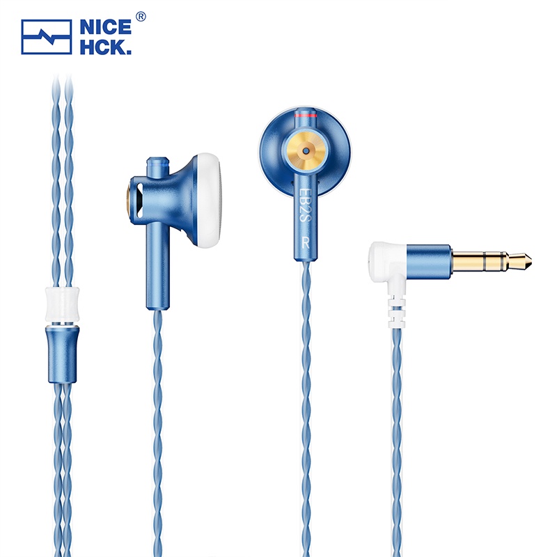 Nicehck EB2S PRO 3.5/4.4mm Plug Microphone Flat-Head Earbud HIFI Wired Earphone 15.4mm LCP Diafragma Headset Vokal Musik Dinamis