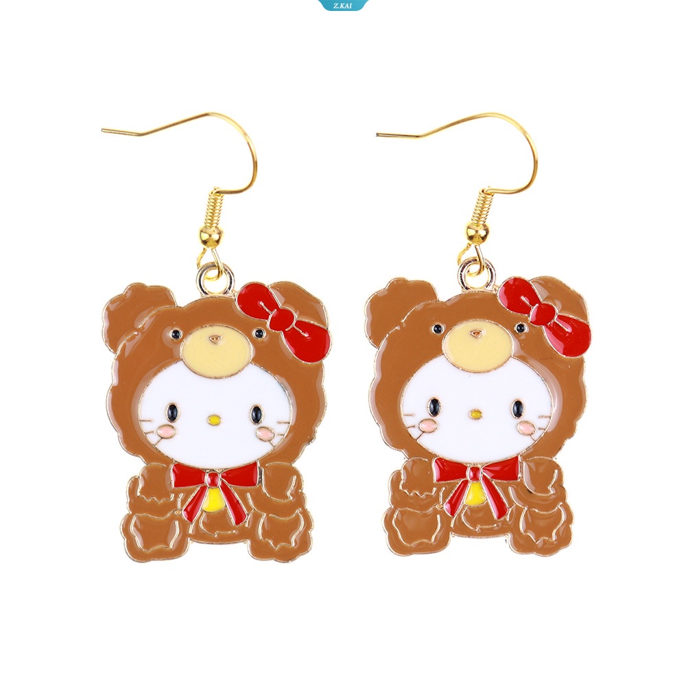 Kartun Hewan Enamel Logam Anting Liontin Kuromi My Melody HelloKitty Pochacco Cinnamoroll Earring Charm Pendant Anak Wanita Aksesoris [ZK]