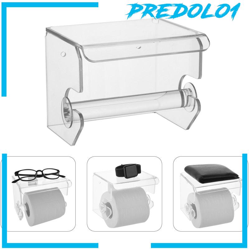 [Predolo1] Holder Handuk Kertas Bahan Akrilik Dengan Rak Anti Air Untuk Kamar Mandi Dapur Toliet