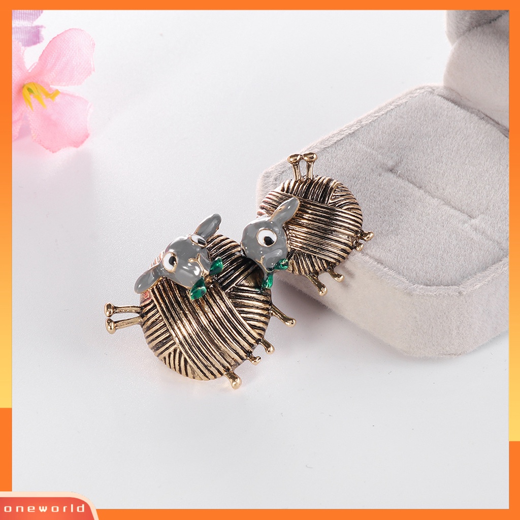 [ONE] Vintage Bola Benang Bentuk Domba Ganda Bros Pin Perhiasan Aksesori Pakaian