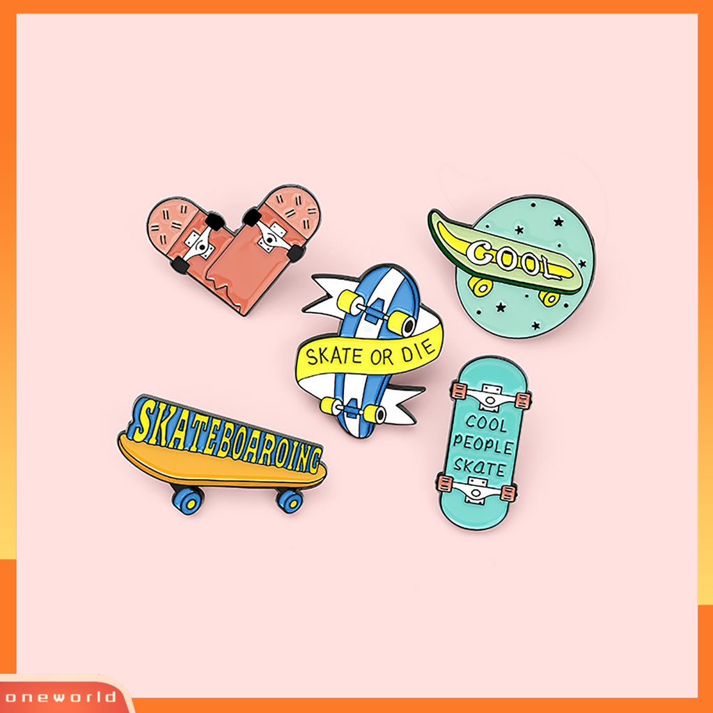 [ONE] Pin Badge Hias Motif Skate Skate Metal Skate Kartun Lucu Bros Untuk Pelajar