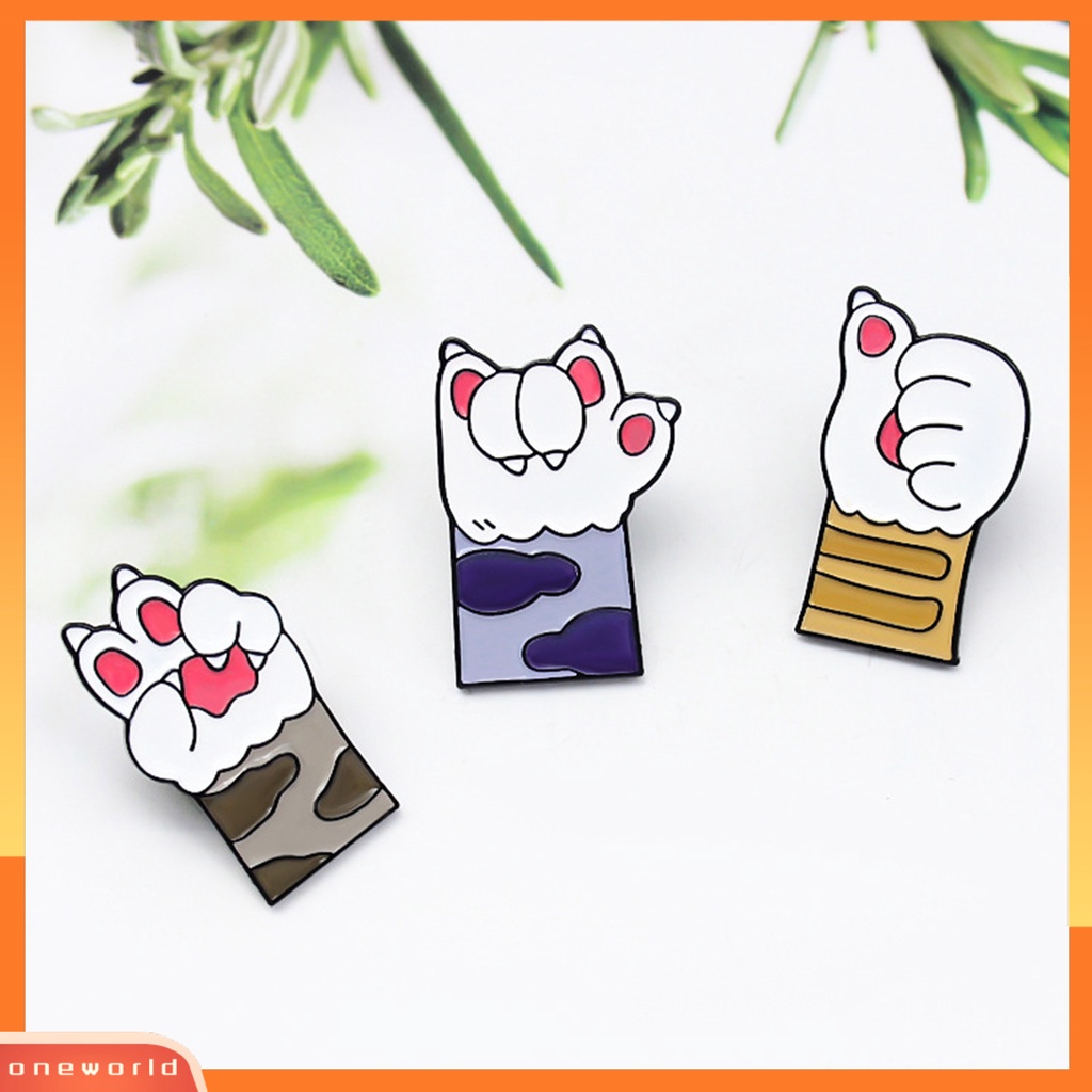 [ONE] Mini Lapel Pin Indah Paduan Cakar Kucing Bros Pin Perlengkapan Dekorasi