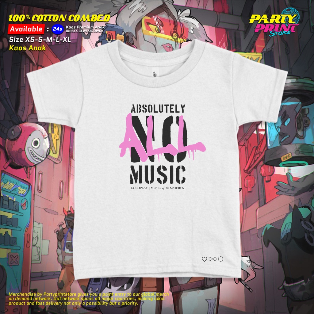 Partyprintstore Kaos Anak Cowok Band Coldplay Cold Play Absolutely I #9