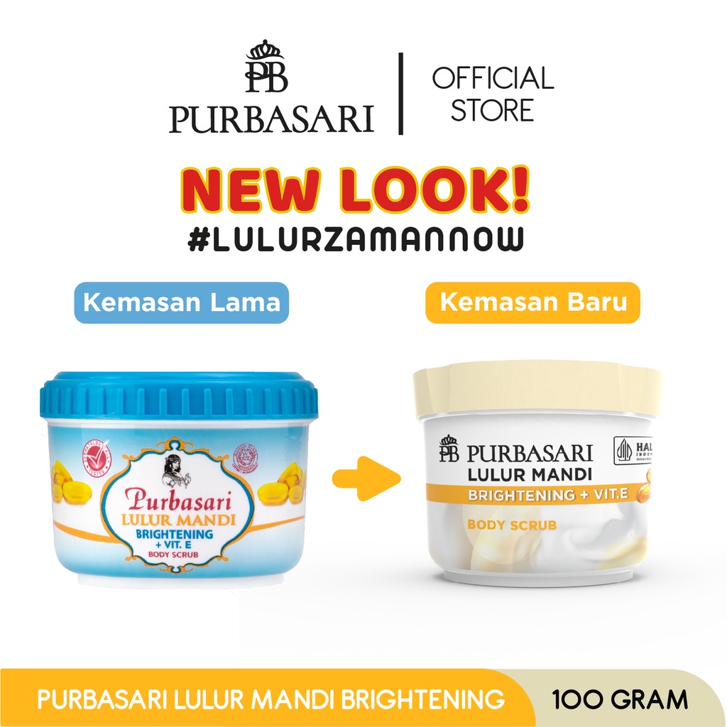 Lulur Mandi Purbasari Whitening + Vit E - 100 gr -  Lulur Pemutih dan Melembabkan Kulit