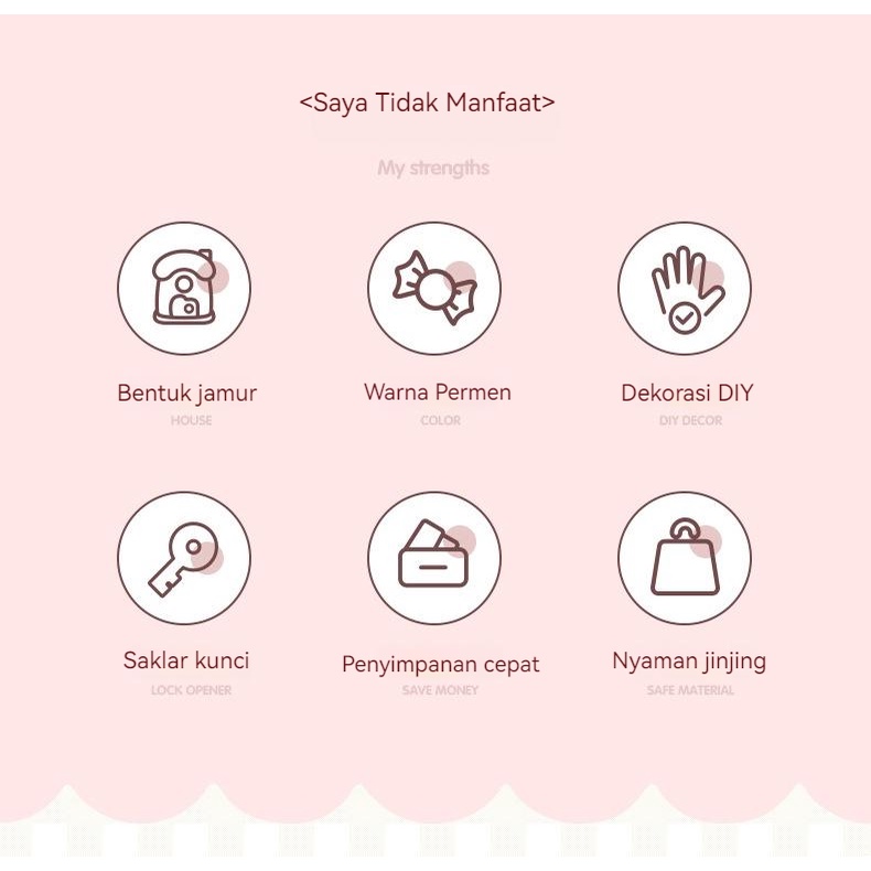 【NEW】Celengan Rumah Imut Celengan Bentuk Rumah Jamur Dengan Kunci Kapasitas Besar Untuk Hadiah Natal Anak