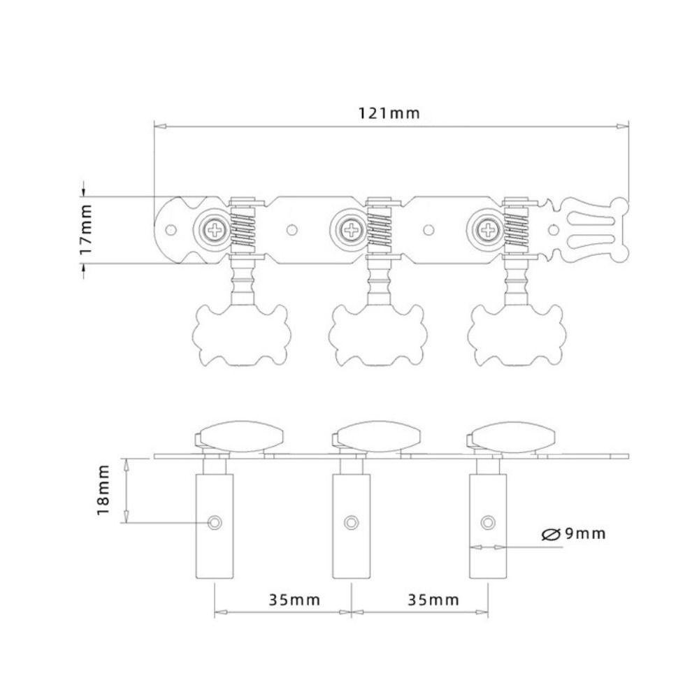 Needway   Pasak Tuning Gitar Akustik Chrome Folk Tuner Kunci String Axis Knobs Tuning Keys Chrome Part Guitar Tuning Knob
