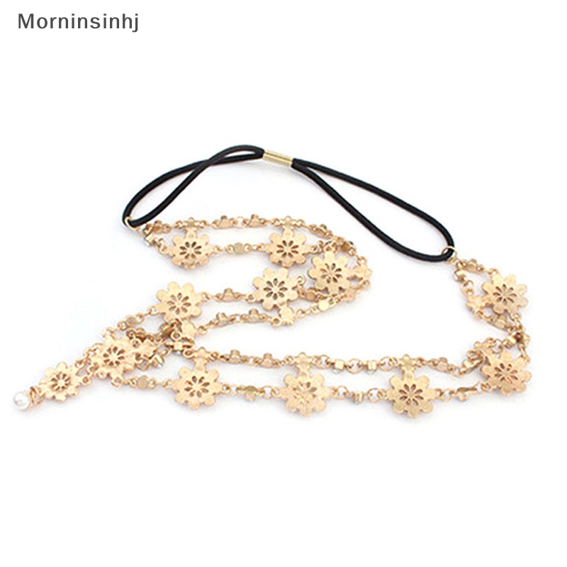 Mornin Wanita Fashion Mutiara Berlian Imitasi Kepala Rantai Perhiasan Headband Head Piece Hair Band id