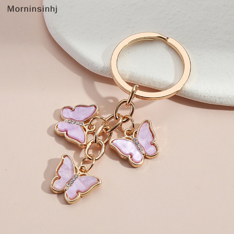 Mornin Gantungan Kunci Kupu-Kupu Lucu Gantungan Kunci Enamel Lapis Emas Untuk Wanita Gadis Handbag Aksesoris Ch Fashion Jewelry id