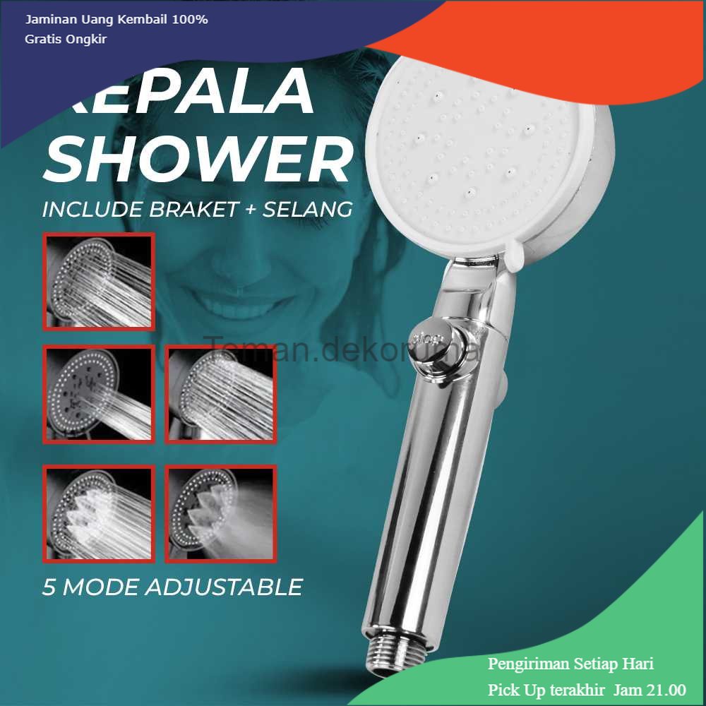 TD - DPR SOHE Set Kepala Shower Mandi One-Key Stop 5 Mode Adjustable - SH24