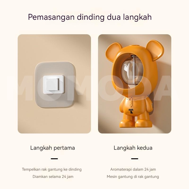 Kreatif Kartun Beruang Kekerasan Mesin Aromaterapi Rumah Komersial Otomatis Mesin Aromaterapi Kamar Tidur Kamar Mandi Hotel Bisu Deodoran / Wall-Mounted Pengharum Ruangan USB Rechargeable Rumah Kamar Tidur Spray Aromaterapi Mesin