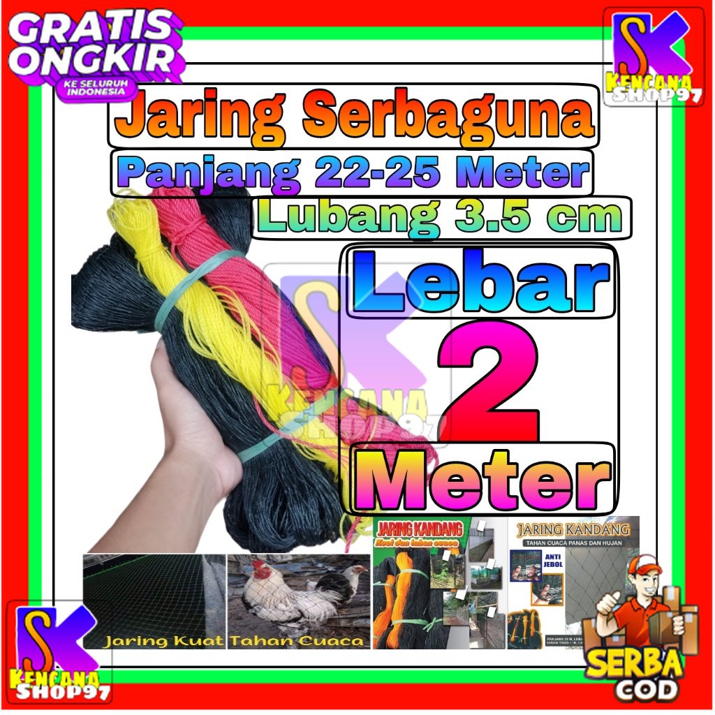 Jaring Pagar Ayam 2 meter / Jaring Serbaguna /Jaring Kandang /Jaring