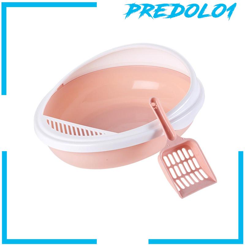 [Predolo1] Cat Litter Box with Scooper Kotak Kotoran Kucing Tinggi Untuk Kucing Indoor Toilet Kucing