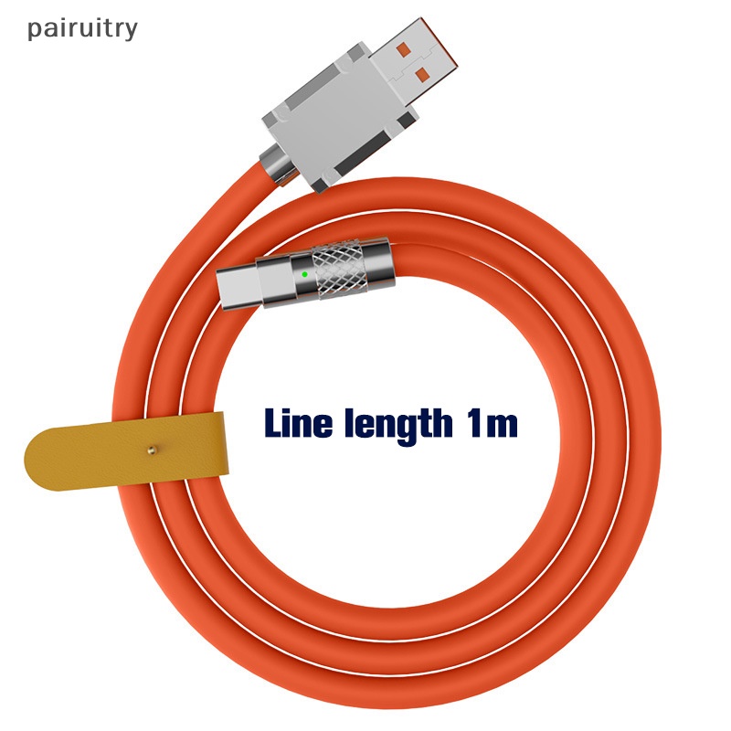 Prt 120W 6A Super Fast Charge Type-C Liquid Silicone Cable Quick Charge Kabel USB Untuk Xiaomi Huawei Samsung Pixel USB Bold Data Line PRT
