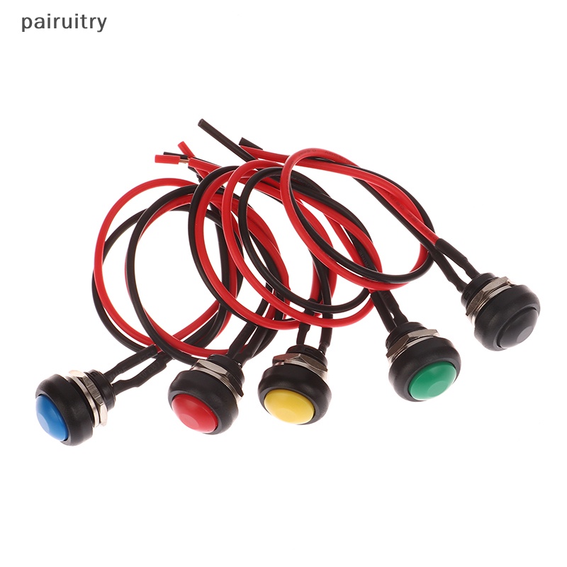 Prt 5paket Mini Push Button Pra Kabel Momentary N/O Steker Saklar OFF-ON 1A 250V SPST PRT