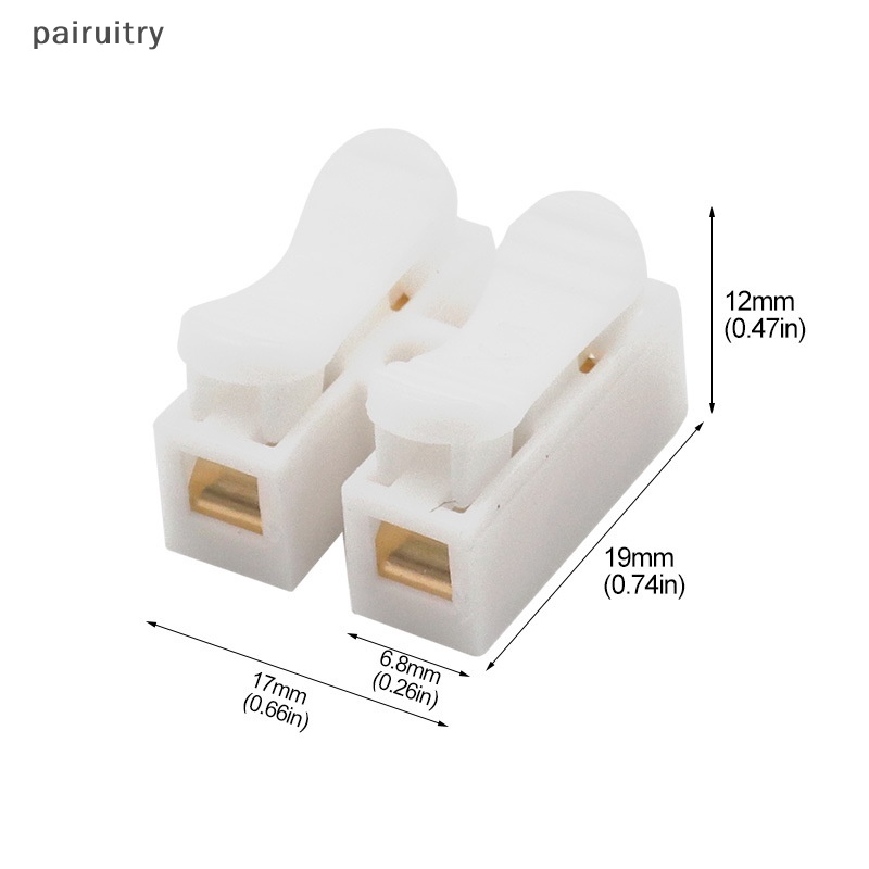 Prt 10Pcs CH2 Quick Splice Lock Wire Connector Terminal Kabel Listrik Agar Mudah Penyambungan Aman Menjadi Kabel PRT