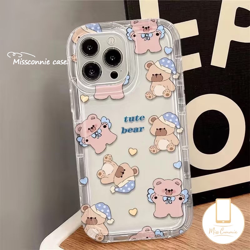 Casing Bening Kartun Kelinci Beruang Lucu Untuk Realme C53 C25s C33 C25Y C21Y C35 C15 5s 7i 9i 5 6i 5i C12 C17 C20 C11 2020 C30S C25 C55 C2 C1 C3 C30 C11 Bunga Tulip Airbag Soft Cover