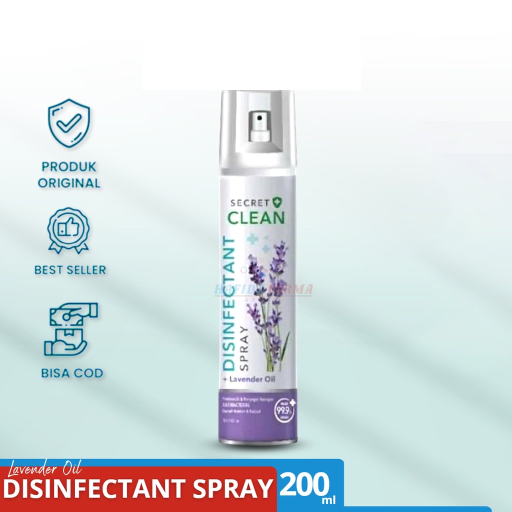 SECRET CLEAN Disinfectant Spray Lavender 200ml Membersihkan Serta Menyegarkan Ruangan