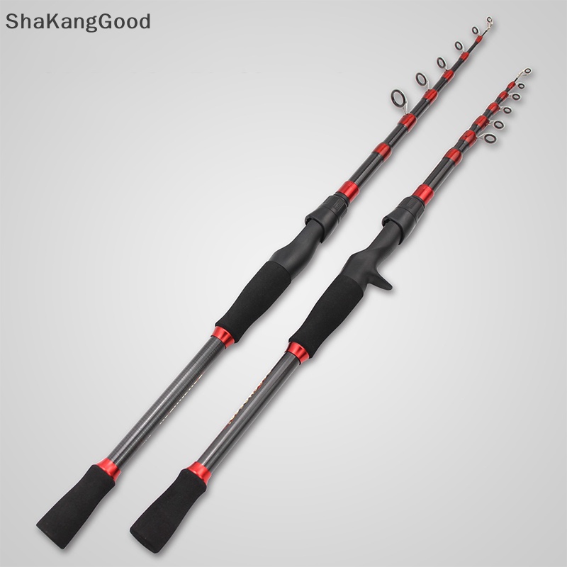 Skid 1.6m-2.7 M Telescopic Fishing Rod Carbon Portable Spinning Casg Rod Pemikat Pancing SKK