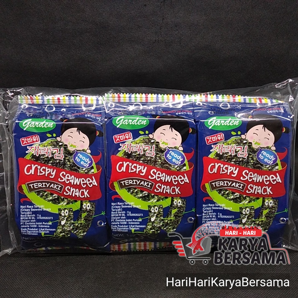 

GARDEN CRISPY SEAWEED SNACK TERIYAKI FLAVOR 3'S X 5GR