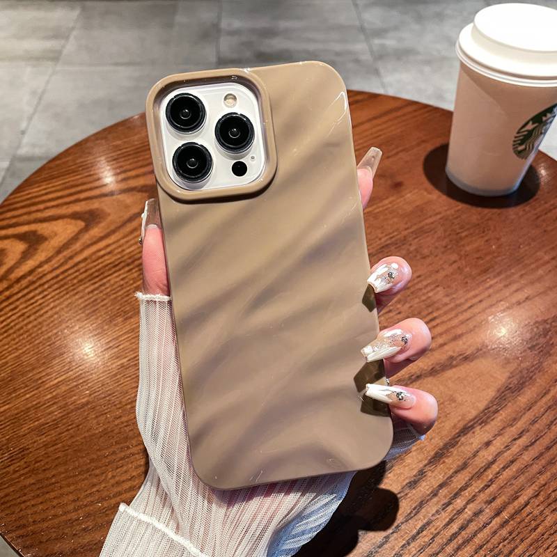 【Silk Wrinkle】Purple High-end Luxury Wave Soft Case for Apple IPhone 6S 7 8 Plus XR XS Max 11 12 13 14 Pro Max Bling Sparkly Water Ripple Case Women's Fashion Gift Pretty Fashion