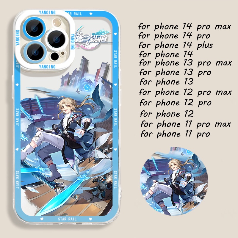 IPHONE Honkai Star Rail Himeko Soft Phone Case Kompatibel Untuk Iphone14 11 13 12 Pro Max XS XR X8 7 6S Plus Mini Yanqing Jing Yuan Casing Ponsel Transparan TPU Silikon Shockproof Cover