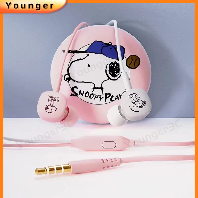 3.5mm Kartun Gadis Earphone In Ear Wired Earplugs HiFi Bass Stereo Audio Earbuds Kepala Bulat Kotak Penyimpanan Untuk Hadiah