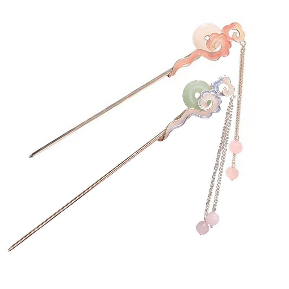 Needway   Rumbai Awan Rambut Tongkat Harian Hadiah Indah Hiasan Rambut Wanita Aksesoris Rambut Hanfu Bulang Gaya Cina Baru Jepit Rambut