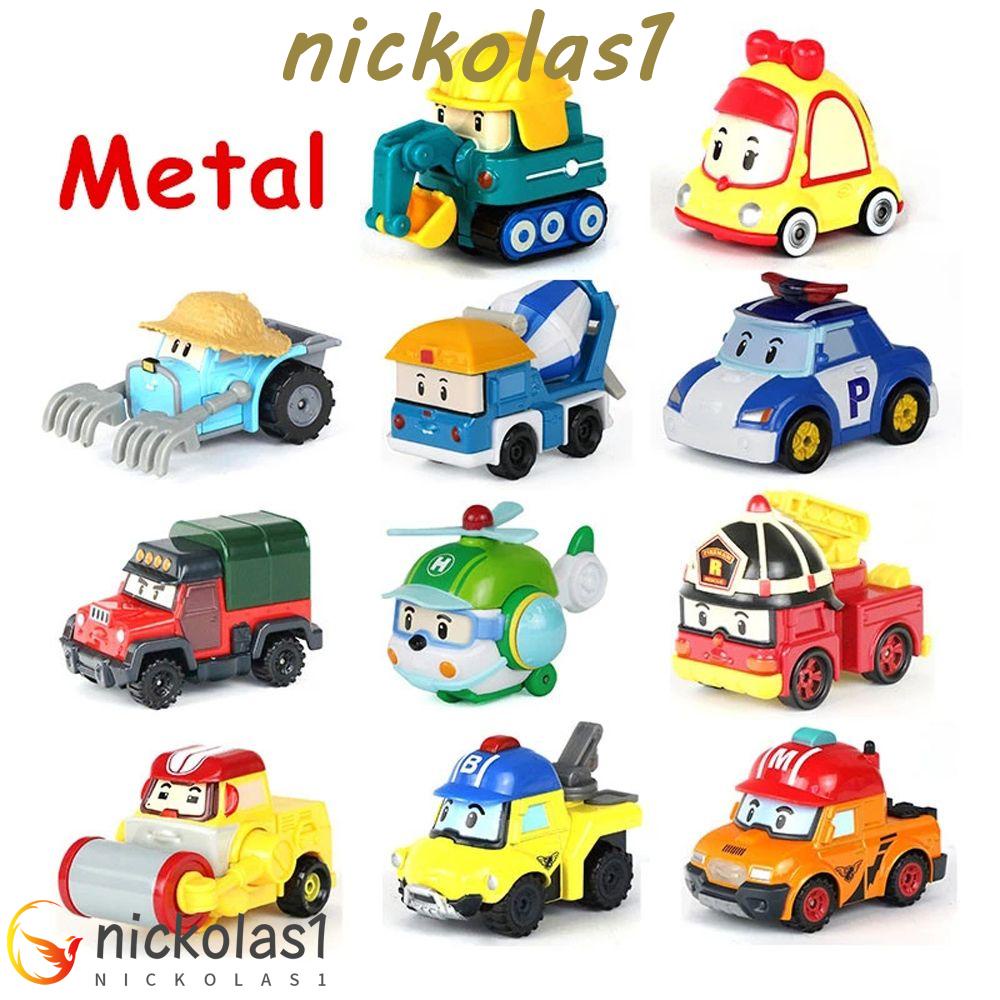 Nickolas1 Robocar Poli Anime Mainan Kendaraan Hadiah Terbaik Robot Poli Mainan Anak Roy Haley Mobil Paduan Logam