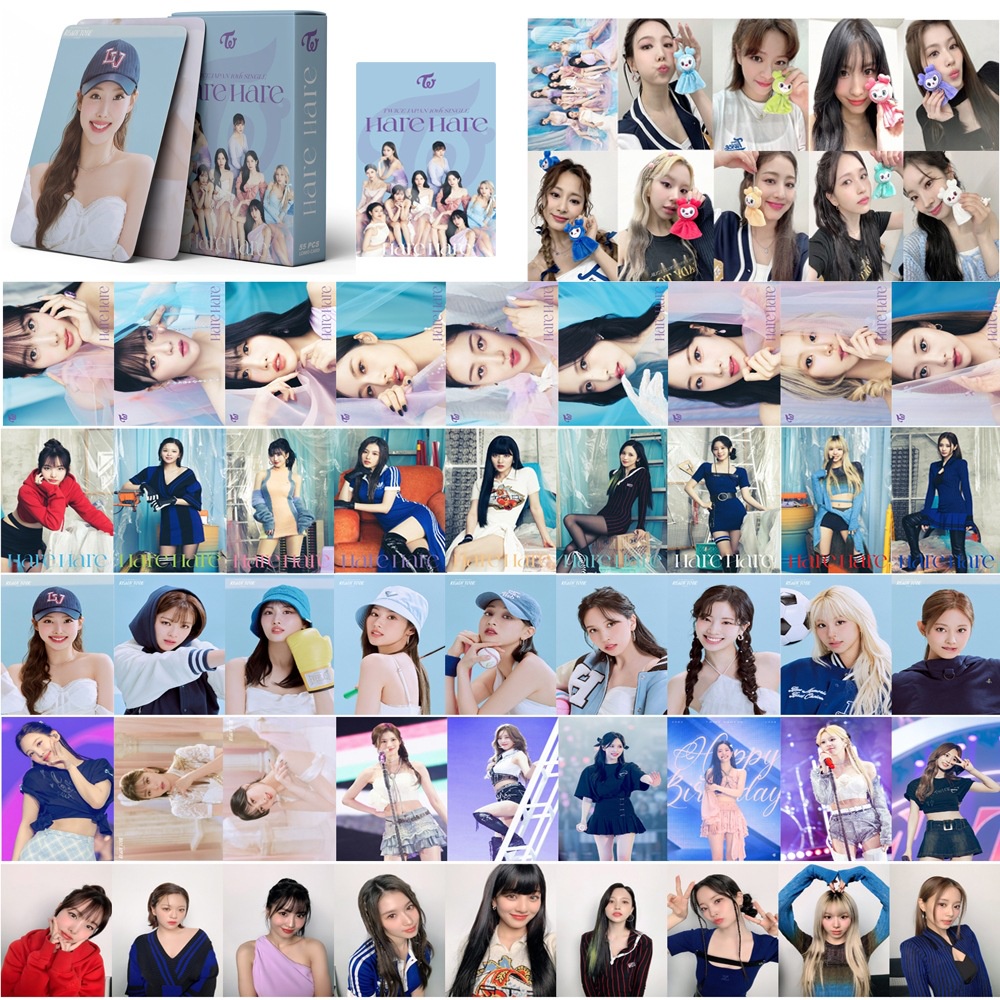 55pcs /box TWICE HARE HARE Photocards 10th Japan Single Album Kartu Lomo Kpop Postcards