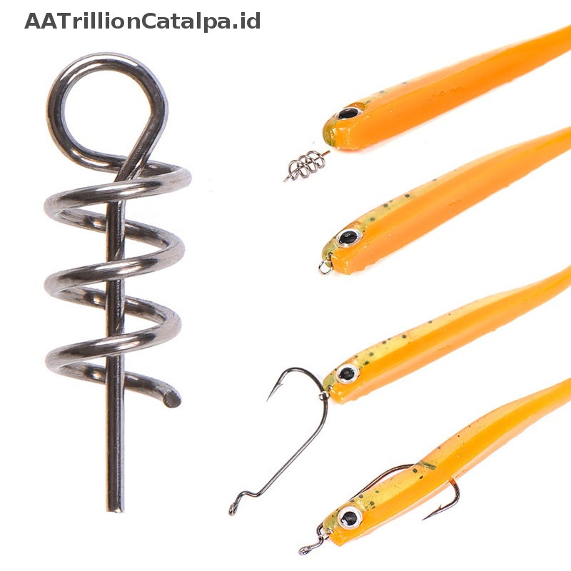 Aatrillioncatalpa 50pcs Spring Lock Pin Crank Hook Konektor Pancing Stainless Steel Putar ID