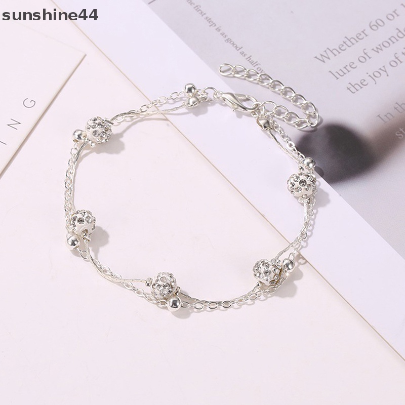 Sunshine 2pcs /set Gelang Kaki Untuk Wanita Aksesoris Musim Panas Pantai Barefoot Sandal Bracelet ID