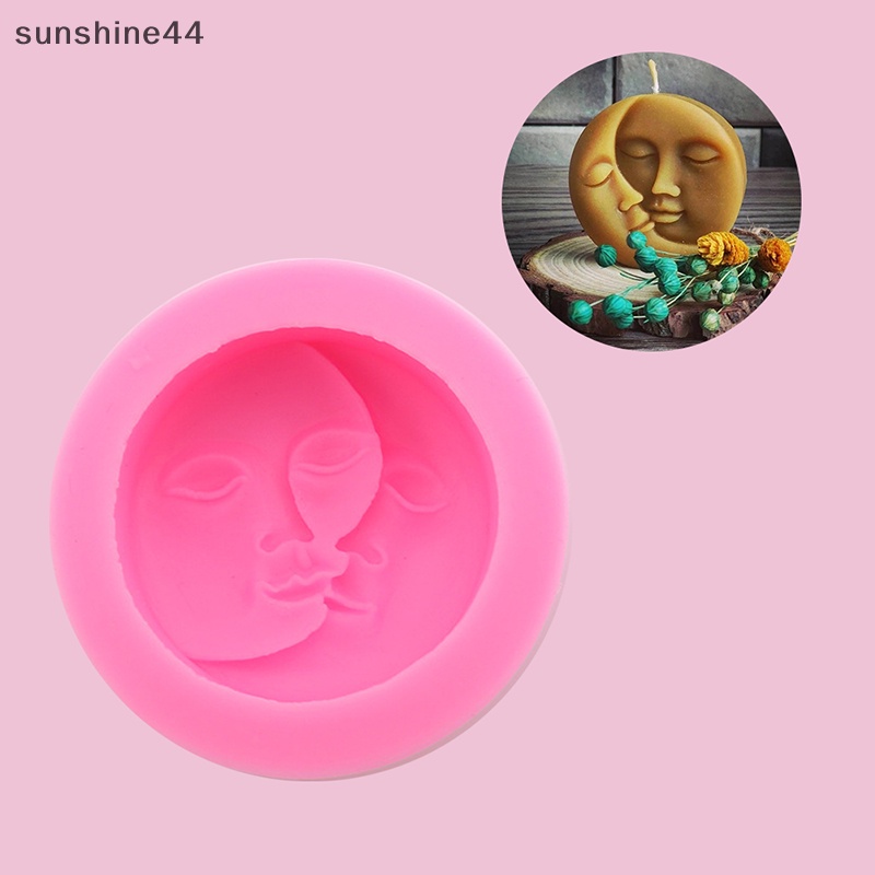 Cetakan Sabun Silikon Sunshine Moon Love Matahari Handmade Ornaments Plester Mold ID