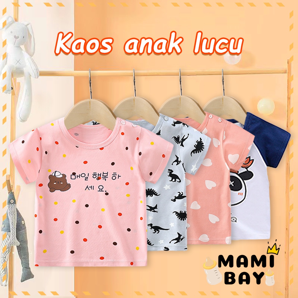 Mamibayi kaos bayi lucu baju tidur anak bayi piyama lengan pendek lembut pajamas anak import untuk 1-3tahun