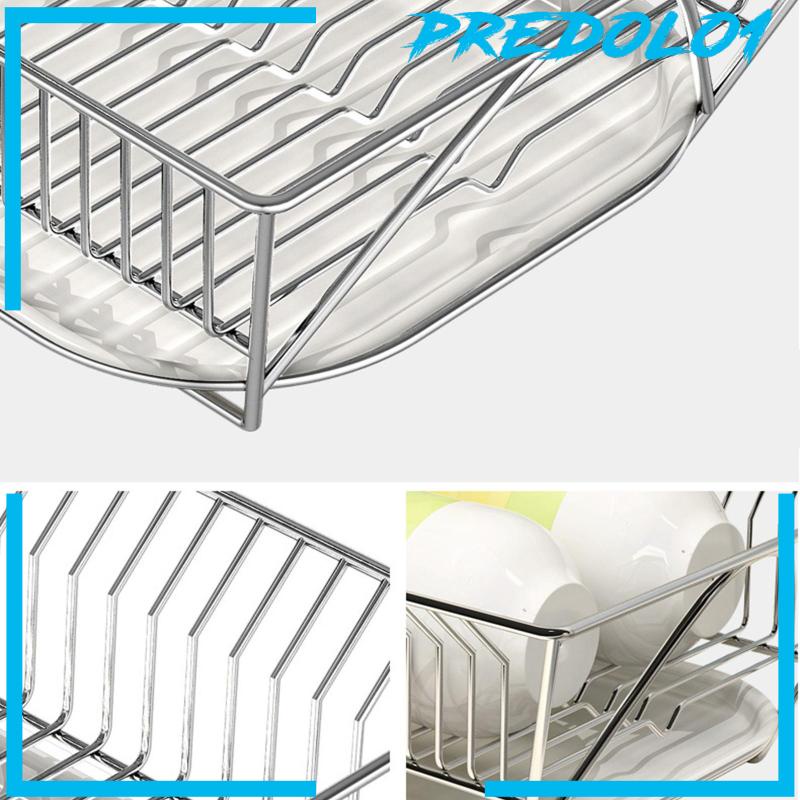 [Predolo1] Dish Drainer Shelf Organizer Holder Cangkir Rak Piring Tempat Sendok Piring Kamar Mandi